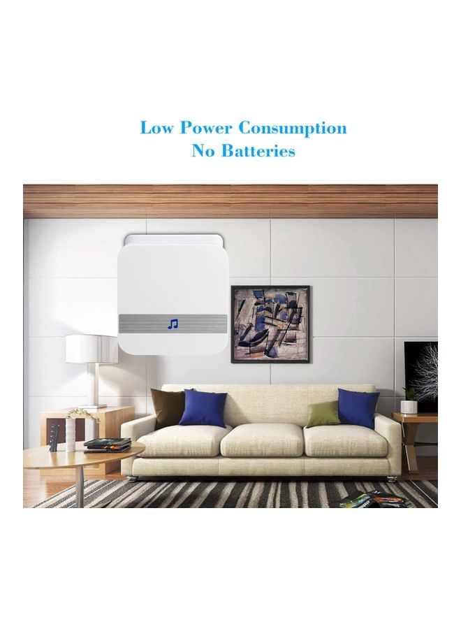 LED 4 Level Volume Wireless Doorbell Chime With 52 Ringtones Black 9.8 x 7 x 9.5cm - Image 2