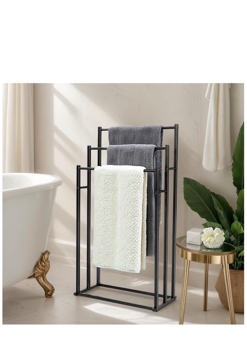 Generic 3-Tier Freestanding Towel Rack, Stainless Steel Bathroom Towel Holder – Space-Saving Drying Stand for Bath Towels, Bedroom, Pool, or Spa  - Image 2