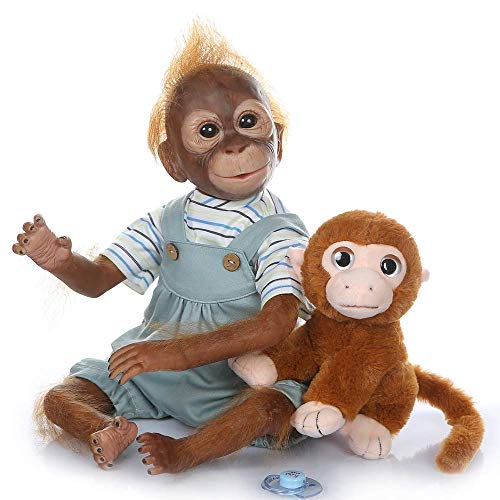 ZIYIUI 21 Inch Newborn Realistic Baby Doll Silicone Vinyl Reborn Monkey Dolls with Weighted Body Lifelike Flexible Collectible Art Doll That Look Real and Feel Real - Image 1