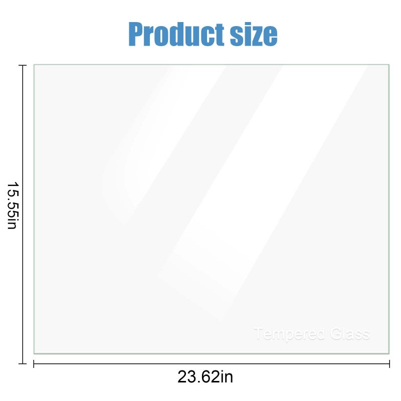 folosem 240350608 Refrigerator Glass Replacement,Glass Shelf Insert Compatible with Frigidaire Kenmore, White-Westinghouse, Crosley Glass Shelf Replacement AP2115928-23.6" x 15.5" - Image 4