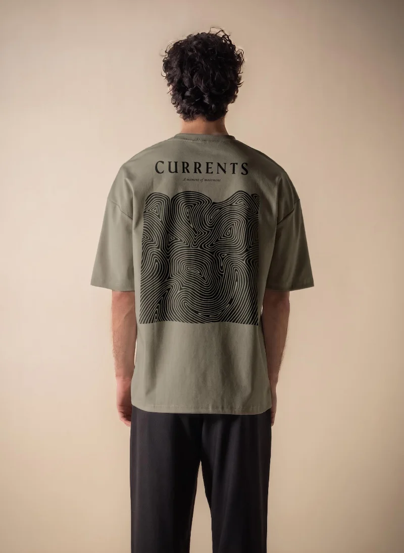 SHAPES CONTRAST PRINTED MIDWEIGHT T-SHIRT
