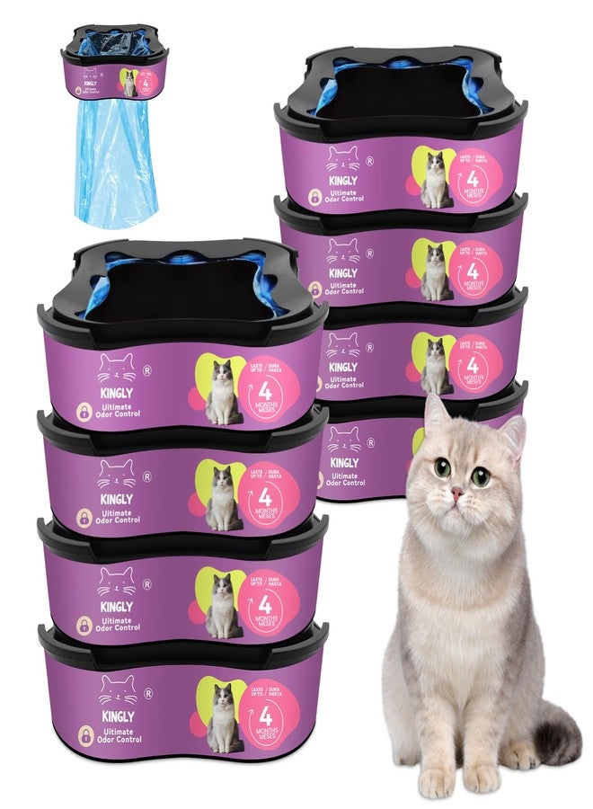 Kingly Premium Cat Litter Refill Bags |Jumbo 28FT 8-Pack | Lasts Up to 32 Months | 8 Cartridges for Superior Odor Control - Image 1