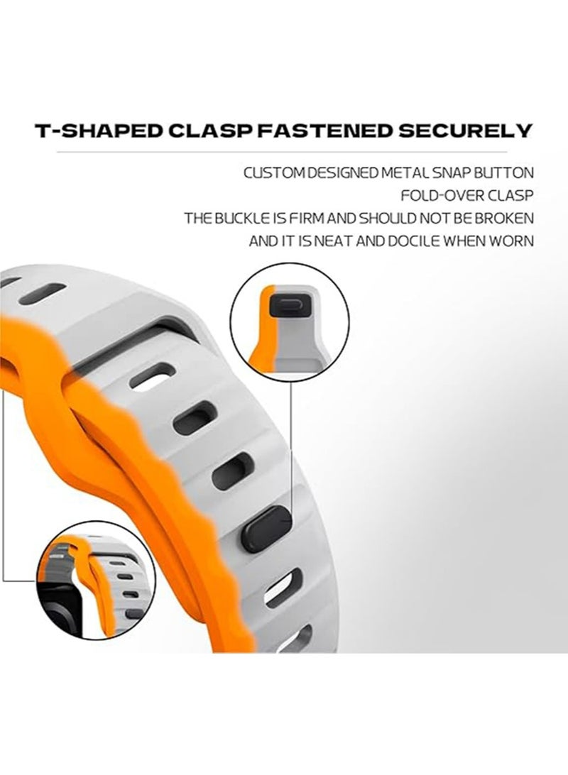 سيليكون مرنة للماء ووتش حزام متوافق مع أبل ووتش ULTRA 49mm 45mm 44mm 42mm ، ومناسبة ل iWatch سلسلة 9 8 7 ULTRA للرجال والنساء ووتش الرياضة حزام - Image 5