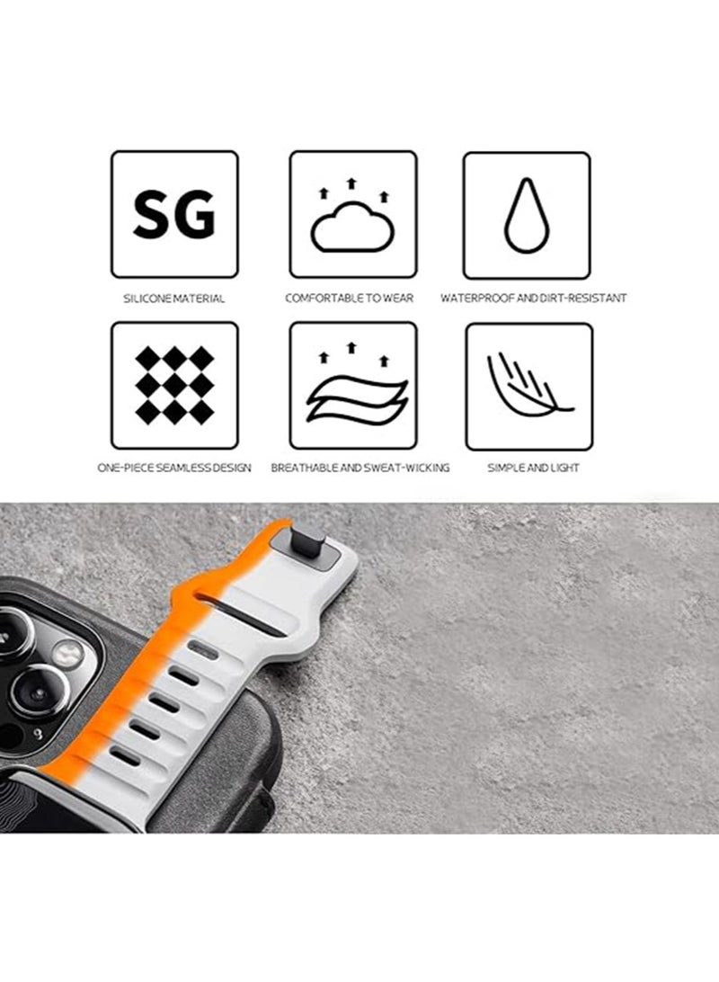 سيليكون مرنة للماء ووتش حزام متوافق مع أبل ووتش ULTRA 49mm 45mm 44mm 42mm ، ومناسبة ل iWatch سلسلة 9 8 7 ULTRA للرجال والنساء ووتش الرياضة حزام - Image 2