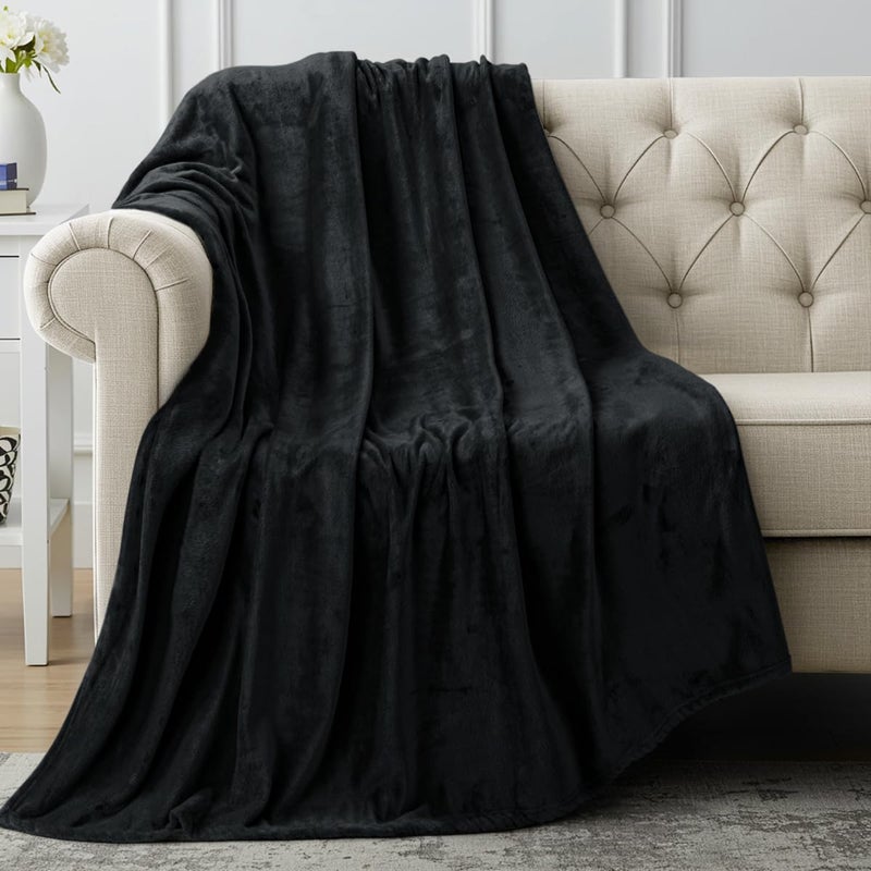 Utopia Bedding Fleece Blanket Throw Size Black 300 GSM Luxury Anti-Static Fuzzy Soft Microfiber Blanket for Couch, Sofa and Bed (60x50 Inch) - Image 1