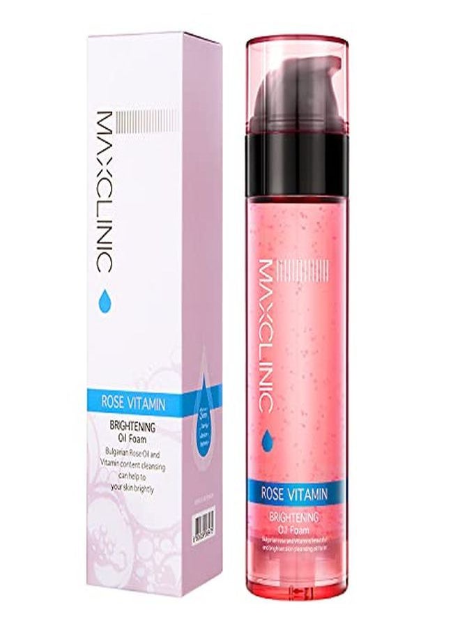 maxclinic Facial Rose Vitamin Oil To Creamy Foam Face Cleanser PlantDerived Cleansing 110G 3.88Fl Oz Cleanse  - Image 1