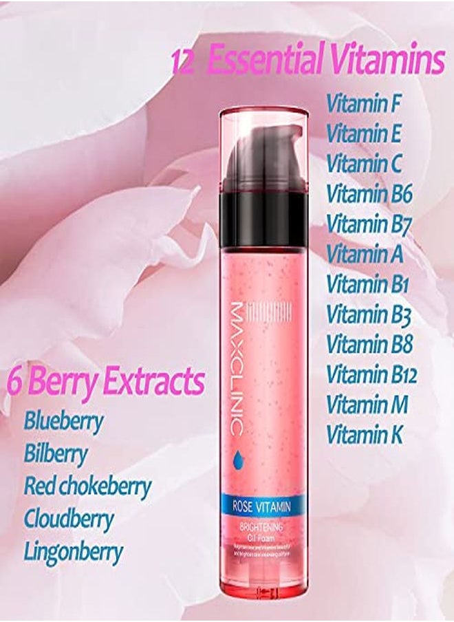 maxclinic - Facial Rose Vitamin Oil To Creamy Foam Face Cleanser PlantDerived Cleansing 110G 3.88Fl Oz Cleanse - Image 1