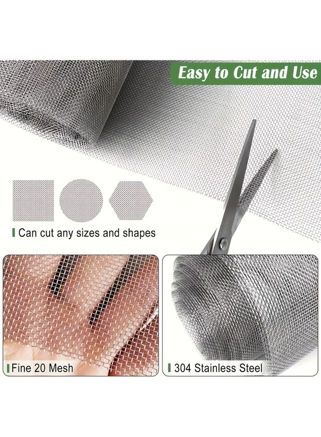 Stainless Steel 304 Fine Mesh Sieve 60x500cm Durable Garden Pest Control Screen - Image 4