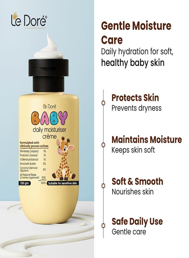 Le Dore Baby Shampoo & Body Wash + Daily Moisturising Lotion Combo | Gentle, Tear-Free, Hypoallergenic | Sulfate & Paraben-Free | 150g Each - Image 4
