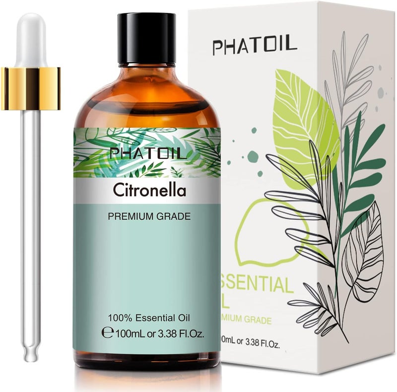PHATOIL Citronella Essential Oil 100ML, Pure Premium Grade Citronella Essential Oils for Diffuser, Humidifier, Aromatherapy, Candle Making - Image 1