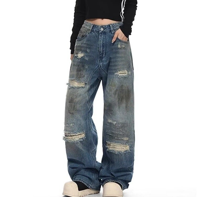 Unisex Classic Denim Jeans Loose Fit Daily Outdoor Wear - Image 4