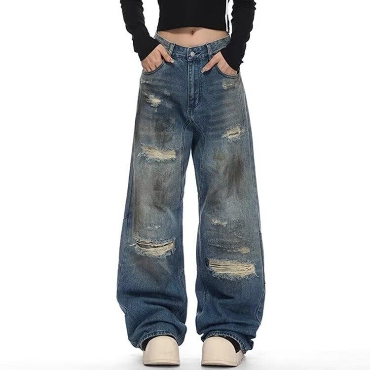 Unisex Classic Denim Jeans Loose Fit Daily Outdoor Wear - Image 5