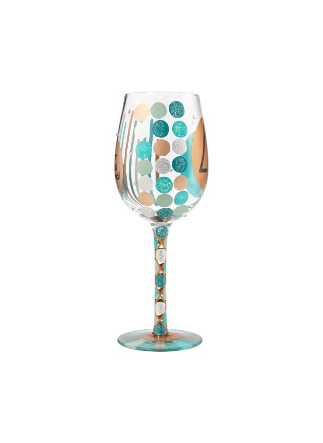 Enesco Designs by Lolita 40Th Birthday HandPainted Artisan Wine Glass 15 oz  - Image 3