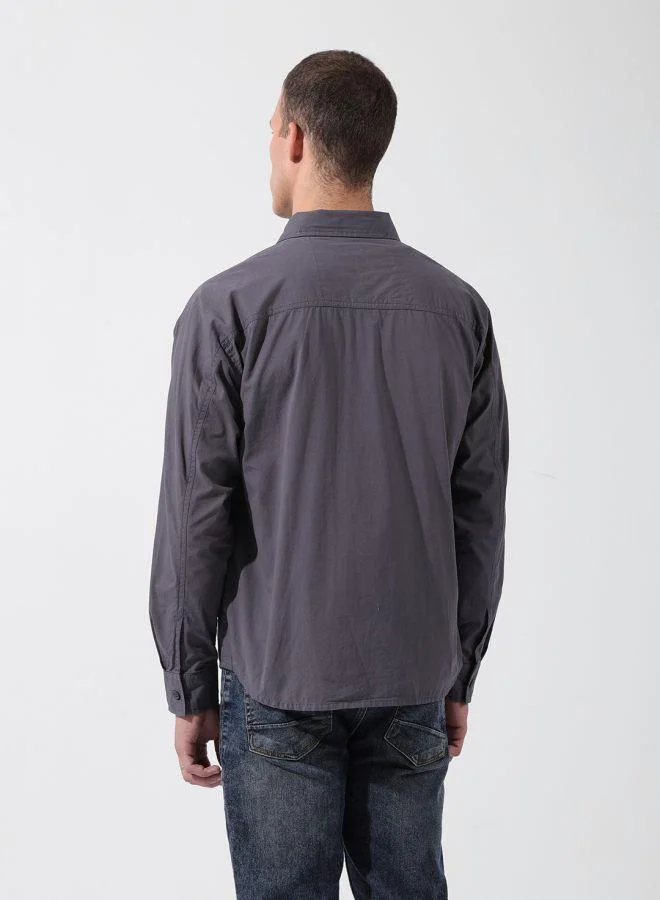The Indian Garage Co Men Boxy Fit Solid Cutaway Collar Full Sleeves Shirt