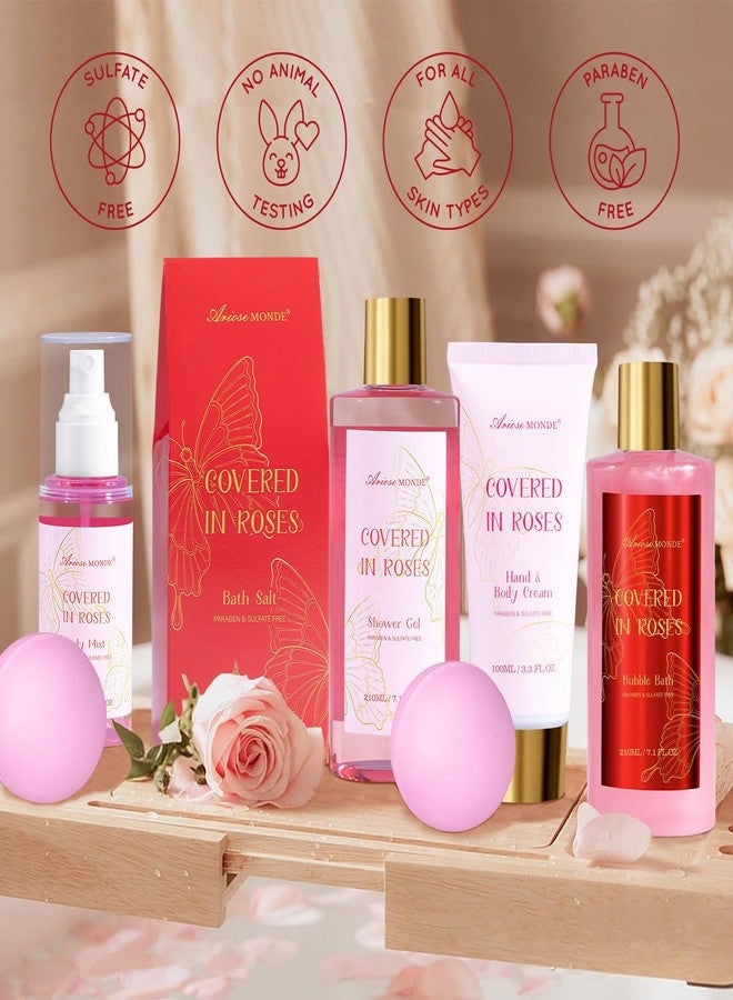 ArioseMonde Gifts for Women,15Pcs Rose Amber Bath Relaxing Spa Gift Basket for Her, Mom, Sister, Female Friends, Daughter,Unique Bath Gift Set Idea for Women Who Have Everything, Mothers Day Gifts for Mom - Image 3