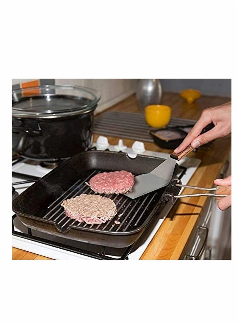 Y&D Metal Spatula with Beveled Edges Stainless Steel cooking Spoon Heavy Duty Turner for Skillets Griddles Grills Great Pancake Flipper Fish Eggs Burgers Omelet More  - Image 4