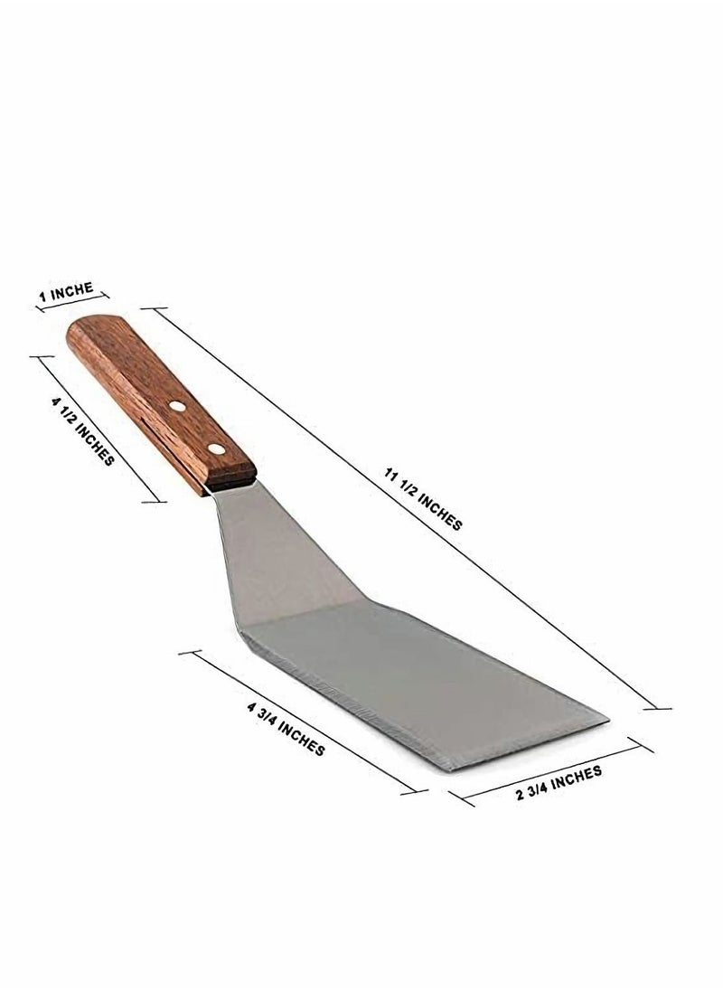 Y&D Metal Spatula with Beveled Edges Stainless Steel cooking Spoon Heavy Duty Turner for Skillets Griddles Grills Great Pancake Flipper Fish Eggs Burgers Omelet More  - Image 3