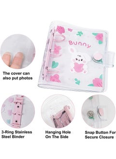 Ant 10 Sheets 20 Pockets 4 Inch Mini Photo Album, Refillable Transparent Photocard Binder，Photocard Holder Book with Cute Pendant for Picture Cards Storage，Pink Rabbit  - Image 3