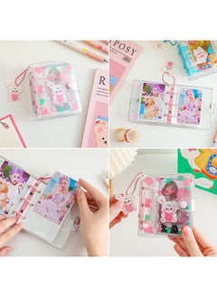 Ant 10 Sheets 20 Pockets 4 Inch Mini Photo Album, Refillable Transparent Photocard Binder，Photocard Holder Book with Cute Pendant for Picture Cards Storage，Pink Rabbit  - Image 4