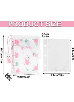 Ant 10 Sheets 20 Pockets 4 Inch Mini Photo Album, Refillable Transparent Photocard Binder，Photocard Holder Book with Cute Pendant for Picture Cards Storage，Pink Rabbit  - Image 2