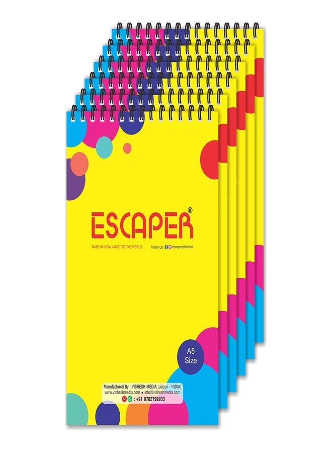 ESCAPER Designer Notepads for Writing Notes – A5 Size, Pack of 6, 100 Ruled Pages, 80 GSM Paper, Notepads for Office, Small Notepad, Writing Pad, Notepads for Students, Notepads Small, Writing pads - Image 1
