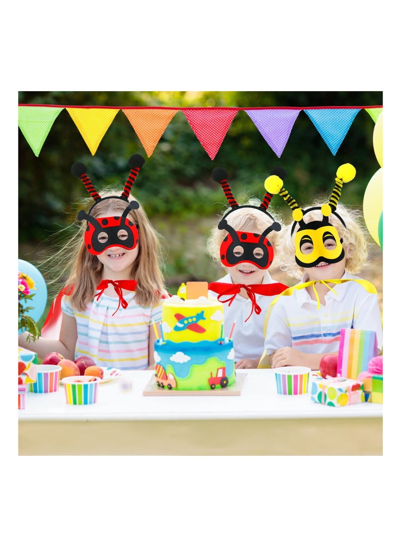 Kids Bee Ladybug Costume for Girls Boys Lady Bug Toys Dress Up Cape Mask and Antenna Headband as Party Favors Gifts - Image 2