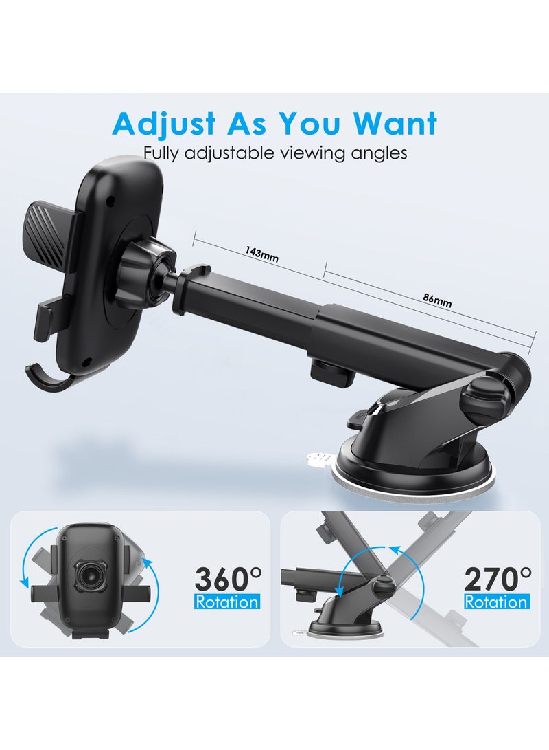 Car Phone Mount for Auto Hands Free 360 Rotatable, Car Phone Clip Holder Universal Mobile Stand for Vehicle Dashboard Windscreen Air Vent Cell Smartphone Apple iPhone Pro Max Samsung Xiaomi  - Image 4