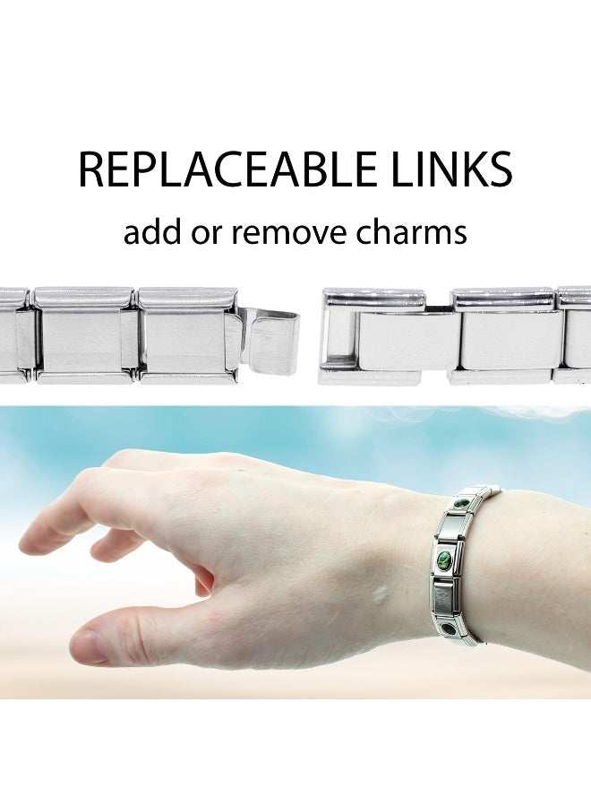 Charm Bracelet for Women and Men, 316 Stainless Steel Adjustable Starter Link Bracelet, Modular Compatible Customizable Jewelry Gift, Fashion Durable Charm Bracelets - Image 3