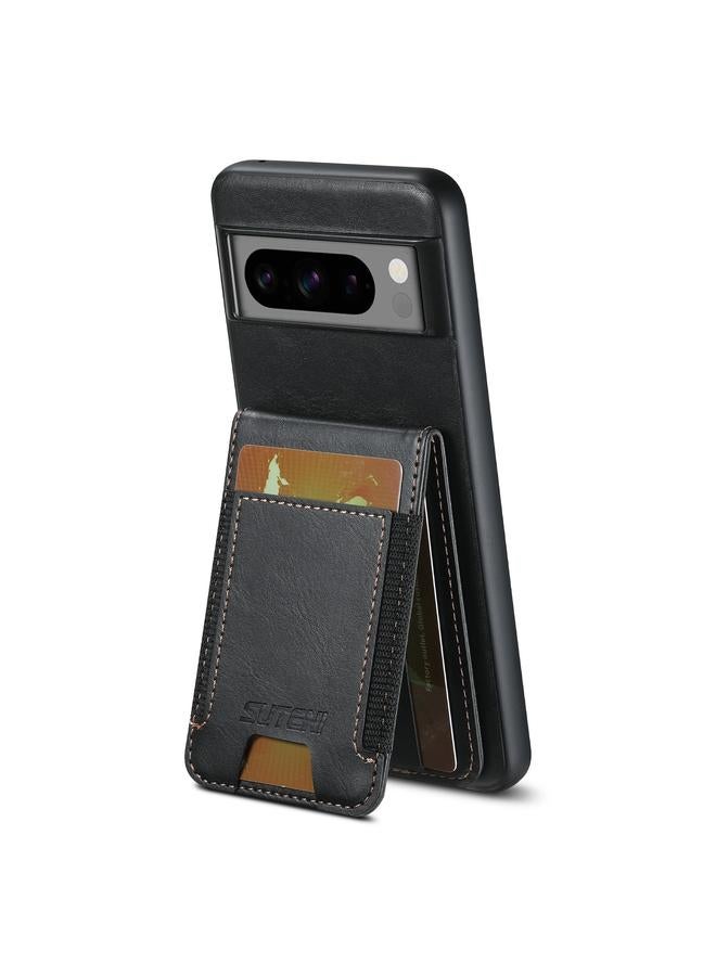 سوتين جراب لهاتف Google Pixel 7a H03 مصنوع من جلد الشمع الزيتي مع حامل خلفي للهاتف - Image 3