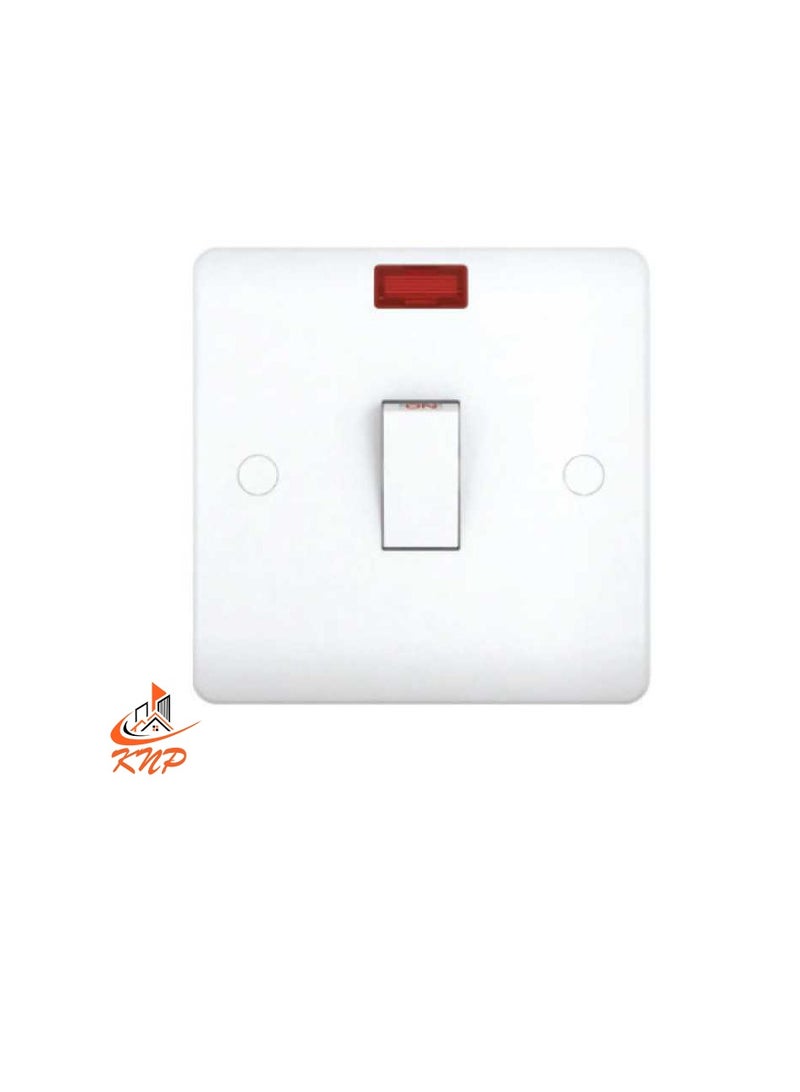 KNP 20A Double Pole Switch - White - Image 1