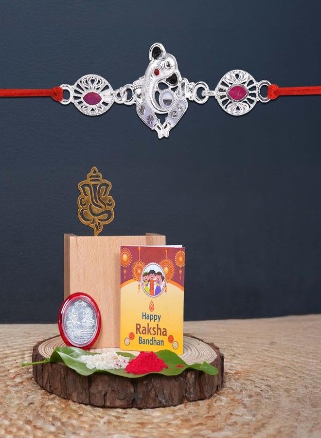 DarkShri مجموعة كومبو DarkShri Rakhis مع حزمة Roli Chawal - Rakhi for Brother، Bhaiya، Bhai A0022 - Image 2