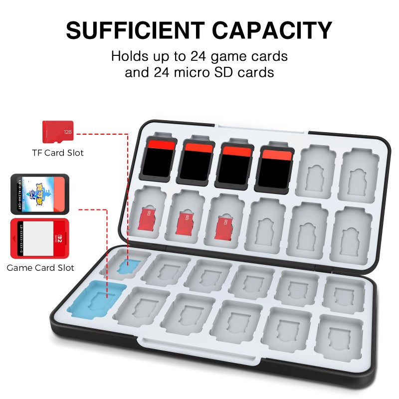 HEIYING Switch Game Card Case for Switch 2 /OLED / Lite,Custom Pattern Game Cards Holder with 24 Games Card Slots and 24 Micro SD Cards Slots for Easy to Carry - Image 2