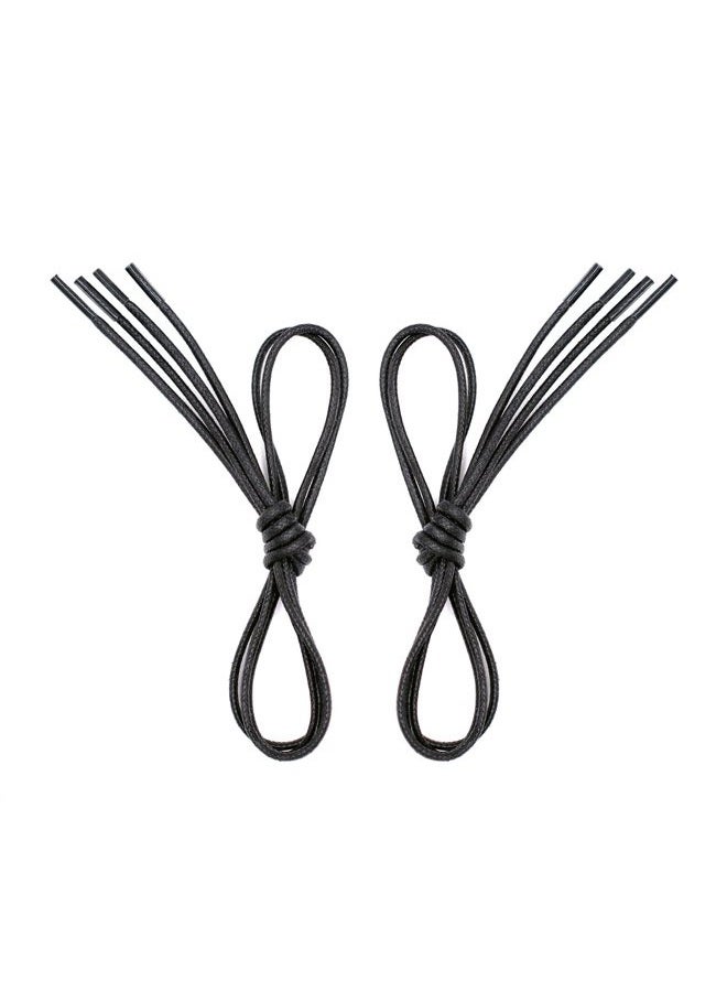 VSUDO 2 Pairs Premium Waxed Dress Shoelaces, 3/32" Thick Shoe Laces for Boots Oxford Dress Shoes (24"/28"/32"/36"/40"), Black, 40" (102cm) - Image 1