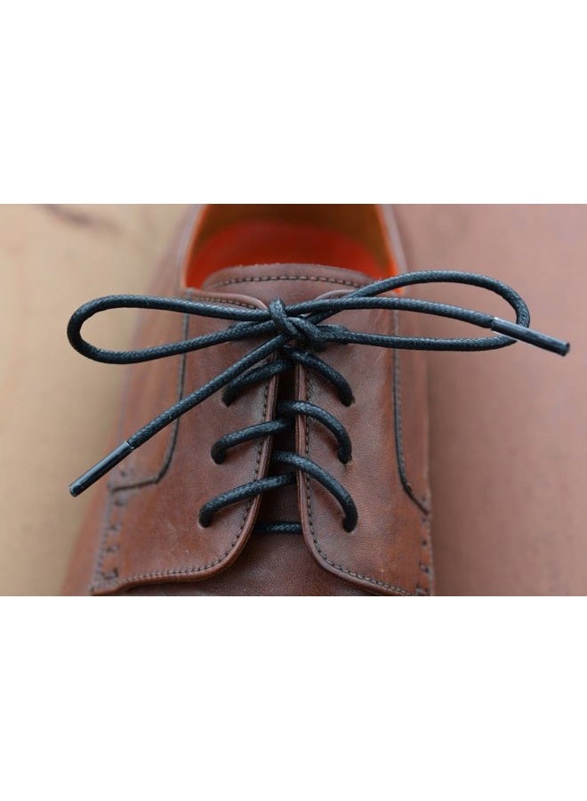 VSUDO 2 Pairs Premium Waxed Dress Shoelaces, 3/32" Thick Shoe Laces for Boots Oxford Dress Shoes (24"/28"/32"/36"/40"), Black, 40" (102cm) - Image 2