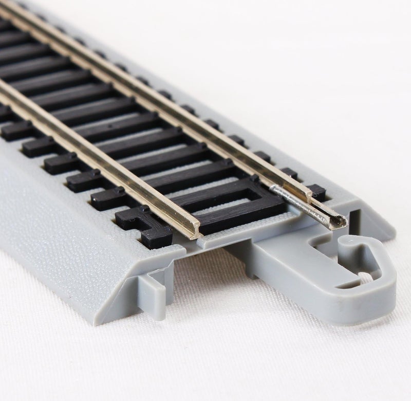 Bachmann Trains قطارات باخمان - مسار E-Z القابل للتثبيت 9 بوصة مع إعادة توجيه طرفية مع سلك (1/بطاقة) - سكة فضية نيكل مع قاعدة رمادية - مقياس HO - Image 2