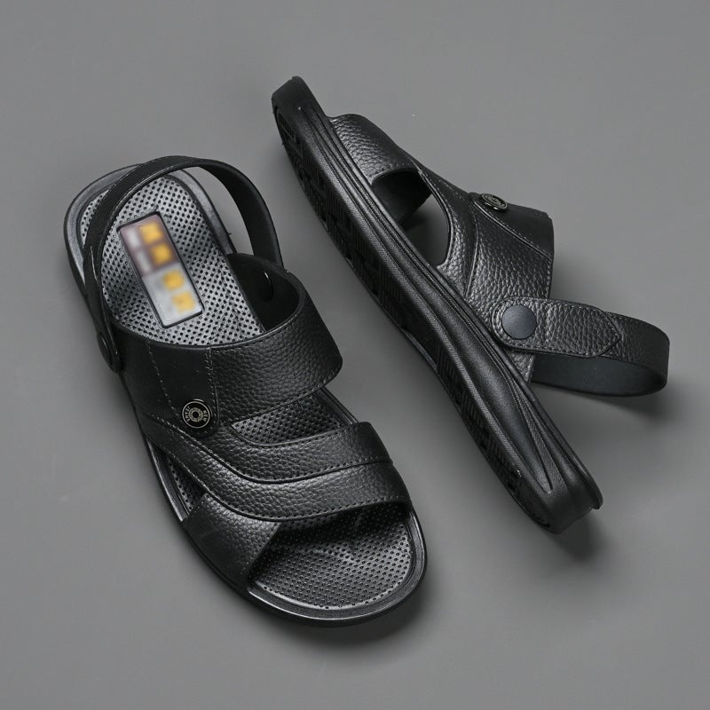 Summer Mens Thick Sole Non-Slip Comfort Sandals Black