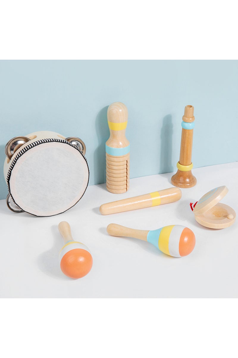 NB380C1-6Pcs Wooden Musical Instrument Montessori Music Set Baby Children Percussion Instrument Toy