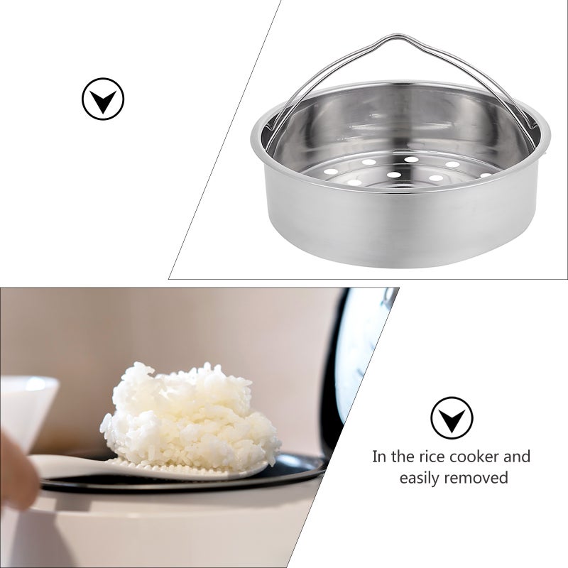 Steamer Basket, Evenly Heated Round Holes for Cooking Rice Eggs Buns Potatoes Corn - Image 4