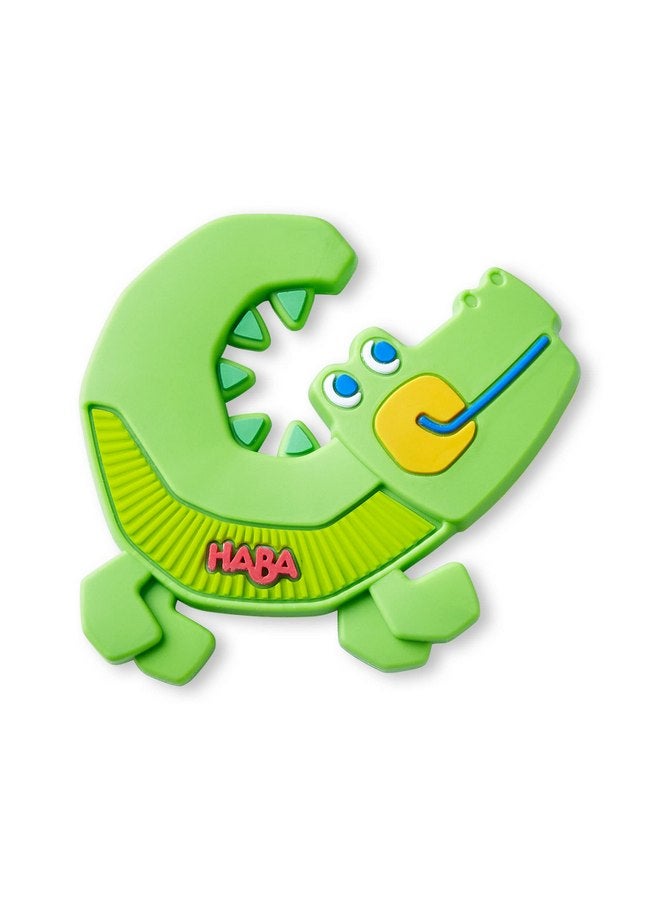 هابا لعبة التسنين والإمساك المصنوعة من السيليكون من HABA Crocodile للأطفال - Image 1