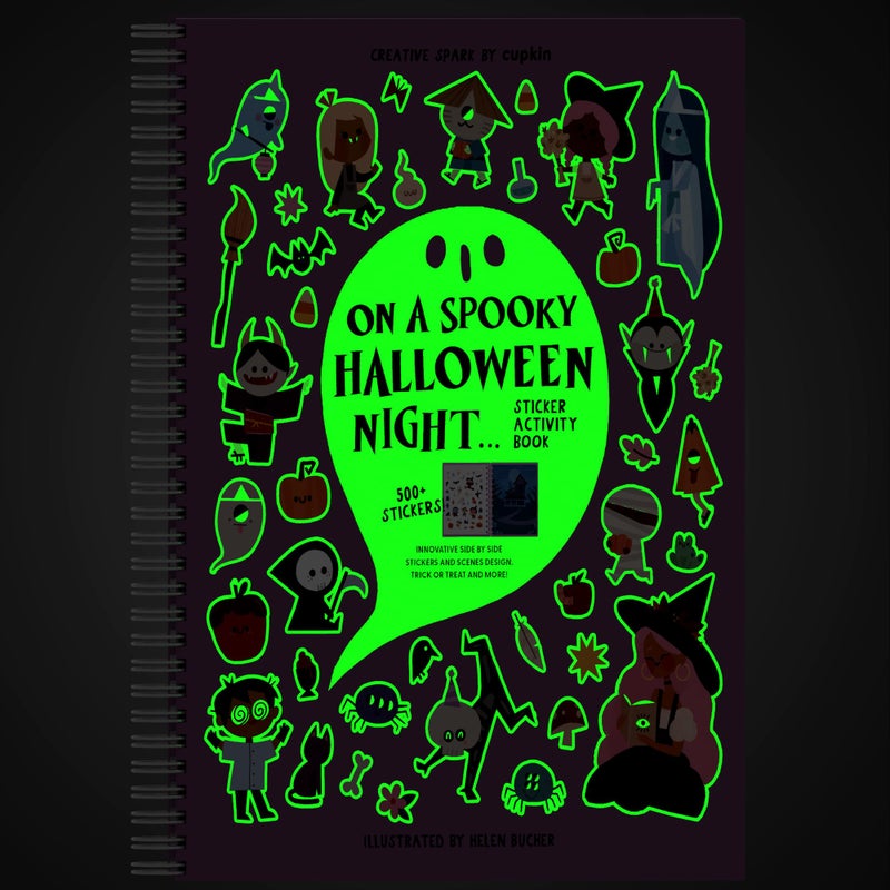 CUPKIN Halloween Sticker Book for Kids 3-5 Spooky, Children's Crafts (500+ Cute Halloween Stickers for Kids & 12 Scenes) Holiday Activity Books, Fall Coloring Book Children Ages 4-8 - Image 2