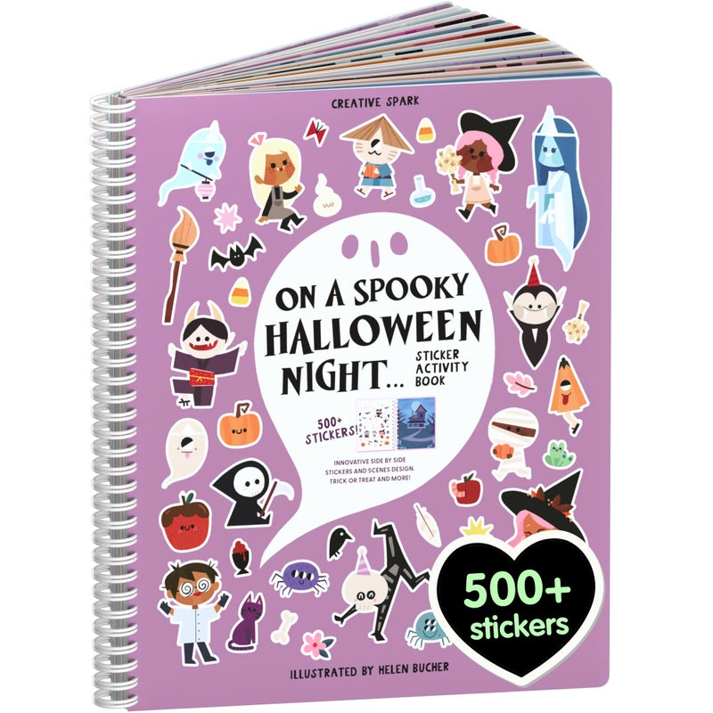 CUPKIN Halloween Sticker Book for Kids 3-5 Spooky, Children's Crafts (500+ Cute Halloween Stickers for Kids & 12 Scenes) Holiday Activity Books, Fall Coloring Book Children Ages 4-8 - Image 1