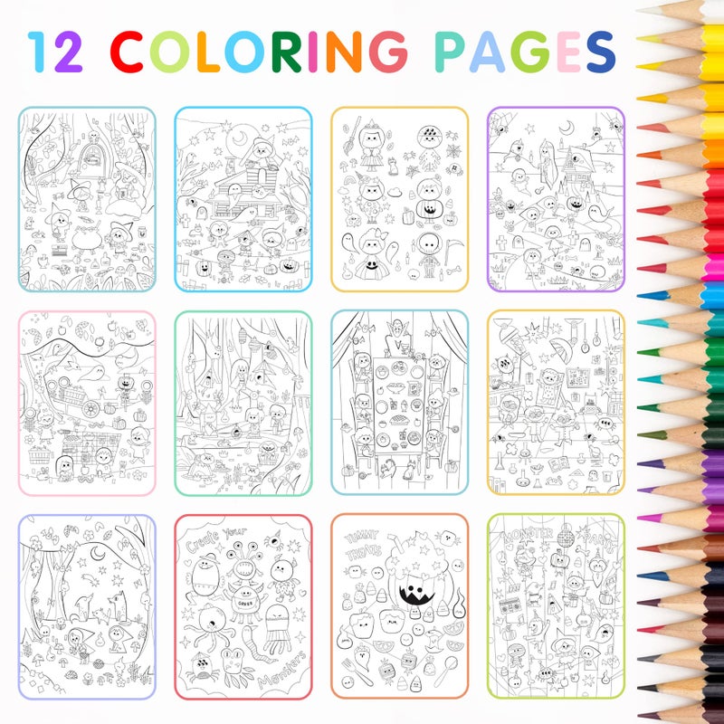 CUPKIN Halloween Sticker Book for Kids 3-5 Spooky, Children's Crafts (500+ Cute Halloween Stickers for Kids & 12 Scenes) Holiday Activity Books, Fall Coloring Book Children Ages 4-8 - Image 5