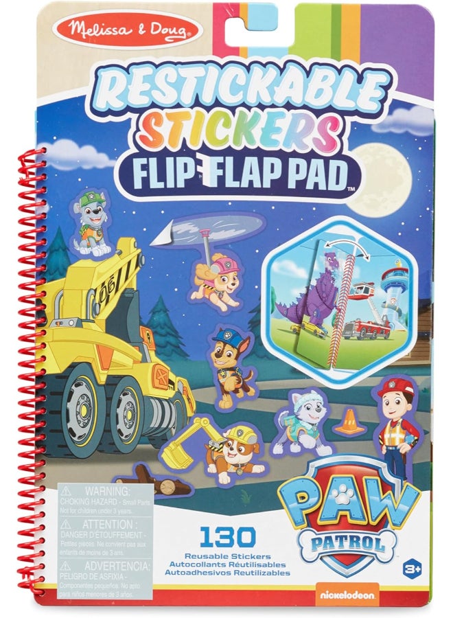 Melissa & Doug ملصقات ملسا ودوج باو باترول القابلة لإعادة اللصق مع دفتر الفليب فلاب لإنقاذ نهائي - Image 1