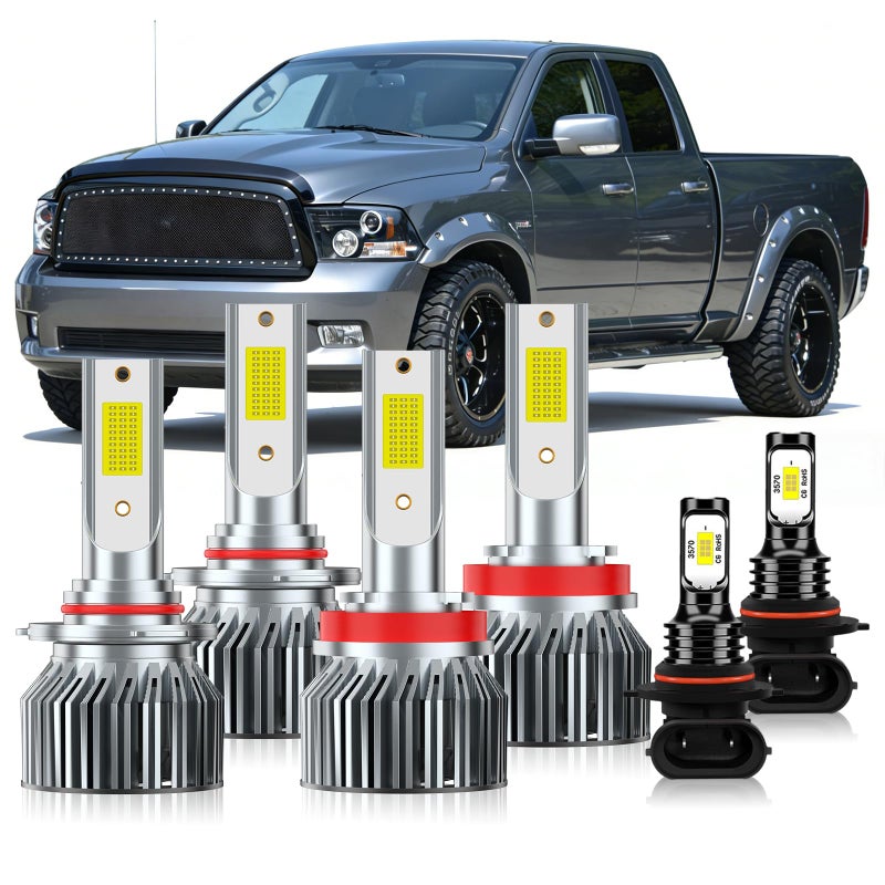 NEXILARA Compatible For 2009-2012 Dodge Ram 1500 2500 3500 with 4 Headlamps Vehicle Front Driving Light Bulbs,Pack of 6 - Image 1