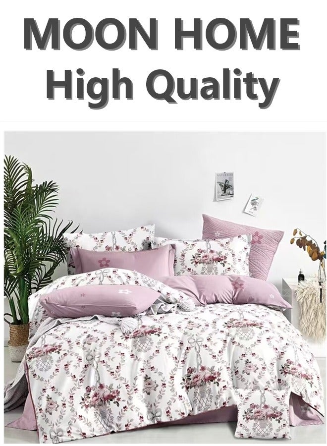 Luxury 6-Piece Duvet Cover Set – King/Queen/Single Sizes – Includes Comforter Cover, Fitted Sheet & 4 Pillowcases – Elegant & Comfortable Bedding
