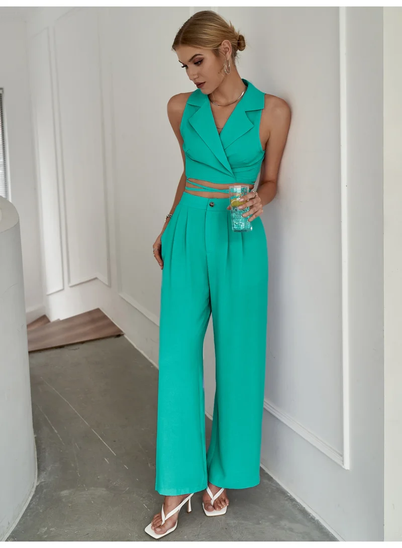 SIMPLEE Women's 2-Piece Outfit Set - Matching Top & Pants for Stylish Look