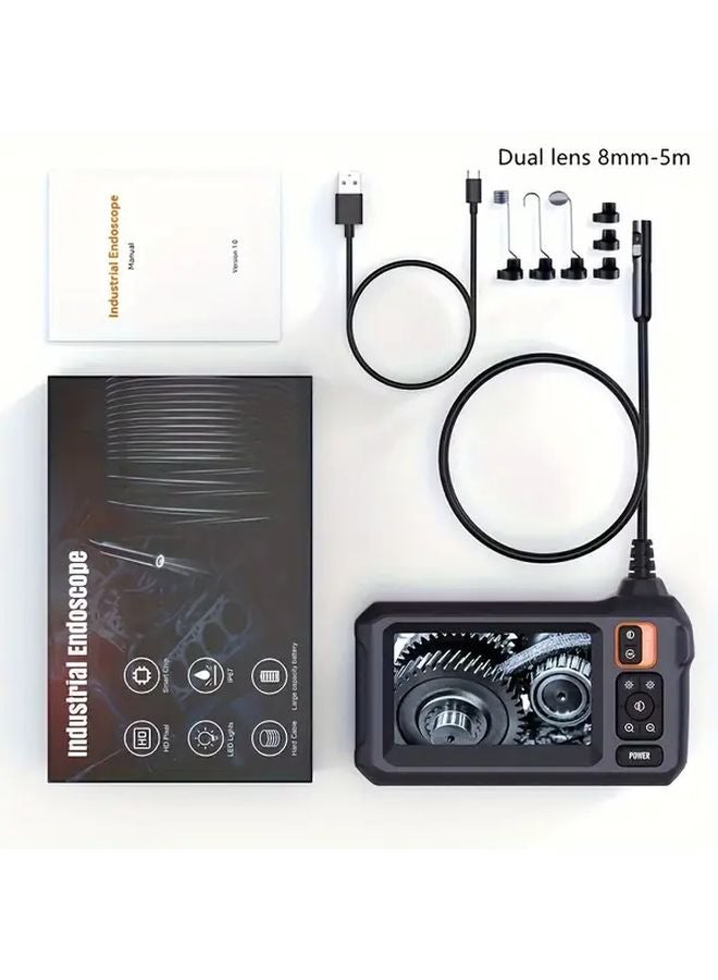 INSKAM Industrial Endoscope 8mm Hard Wire Dual Lens 4 3 Inch IPS Display 196 85 Inch Cable - Image 1