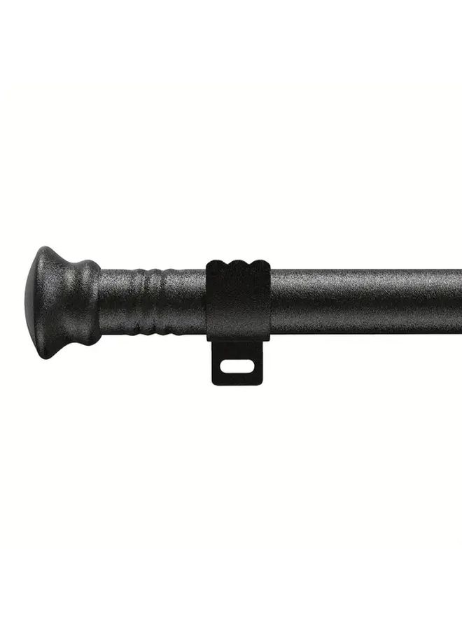 Modern Adjustable Curtain Rod for Windows 30 58 Inch Small Window Curtain Set Metal Rod 5 8 Inch with Bracket Matte Black Minimalist Decor Style - Image 1