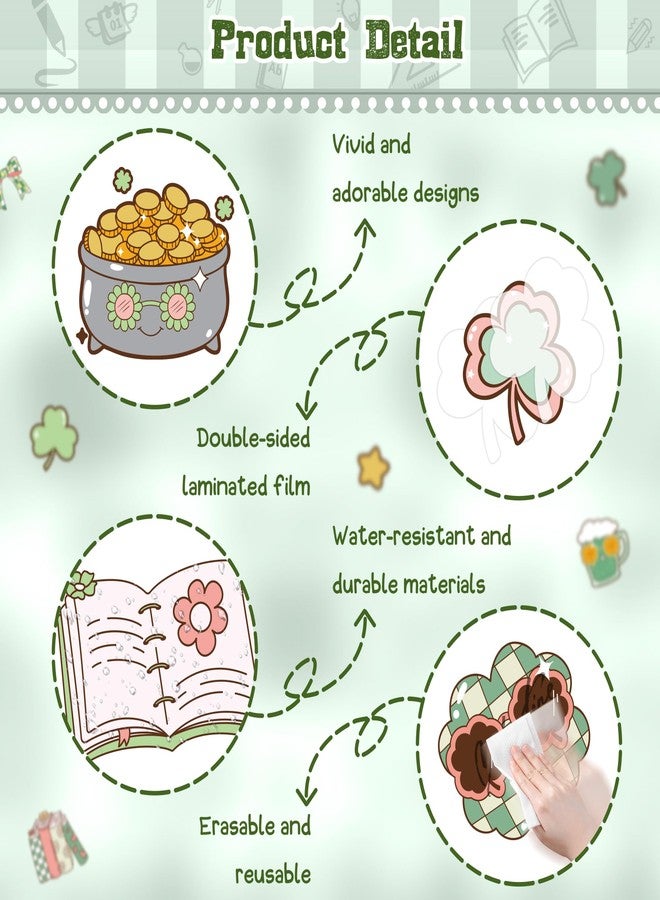 Polaxium St. Patrick's Day Classroom Bulletin Board Set Reading Makes Every Day Golden Bulletin Board Decorations Irish Clover Cutouts for Bulletin Board St.Patrick’s Party Supply Classroom Chalkboard Decor - Image 5