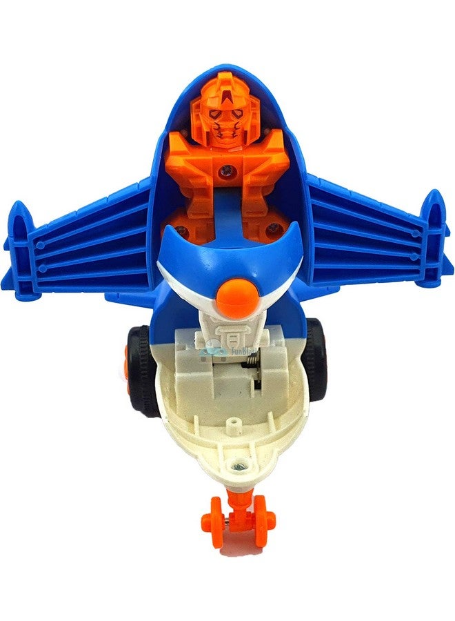 فنبلاست لعبة FunBlast 2 في 1 قابلة للسحب للخلف، طائرة، جيب، شاحنة وسيارتين إلى روبوت، لعبة مركبة للأطفال من عمر 3 سنوات فما فوق (ألوان عشوائية؛ 5 وحدات) - Image 5